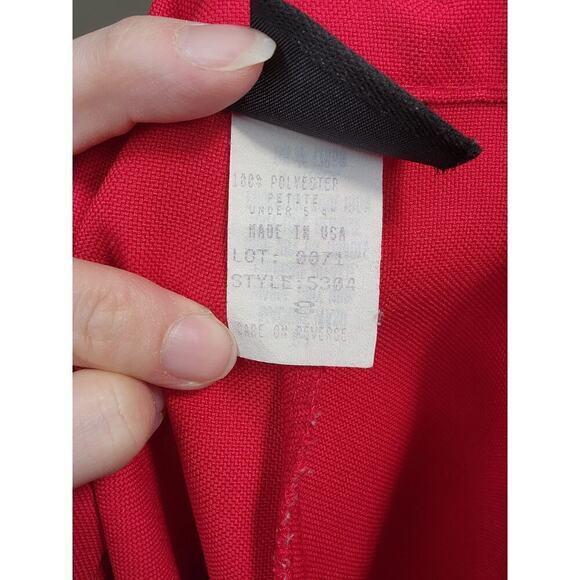 90s Vintage Mom Jeans Pyke Petites Bright Red High Waisted Slim Pants Sz 8 - Picture 8 of 8